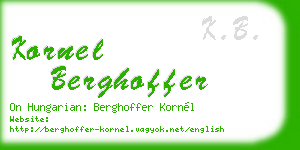 kornel berghoffer business card